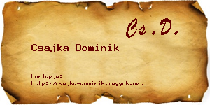Csajka Dominik névjegykártya